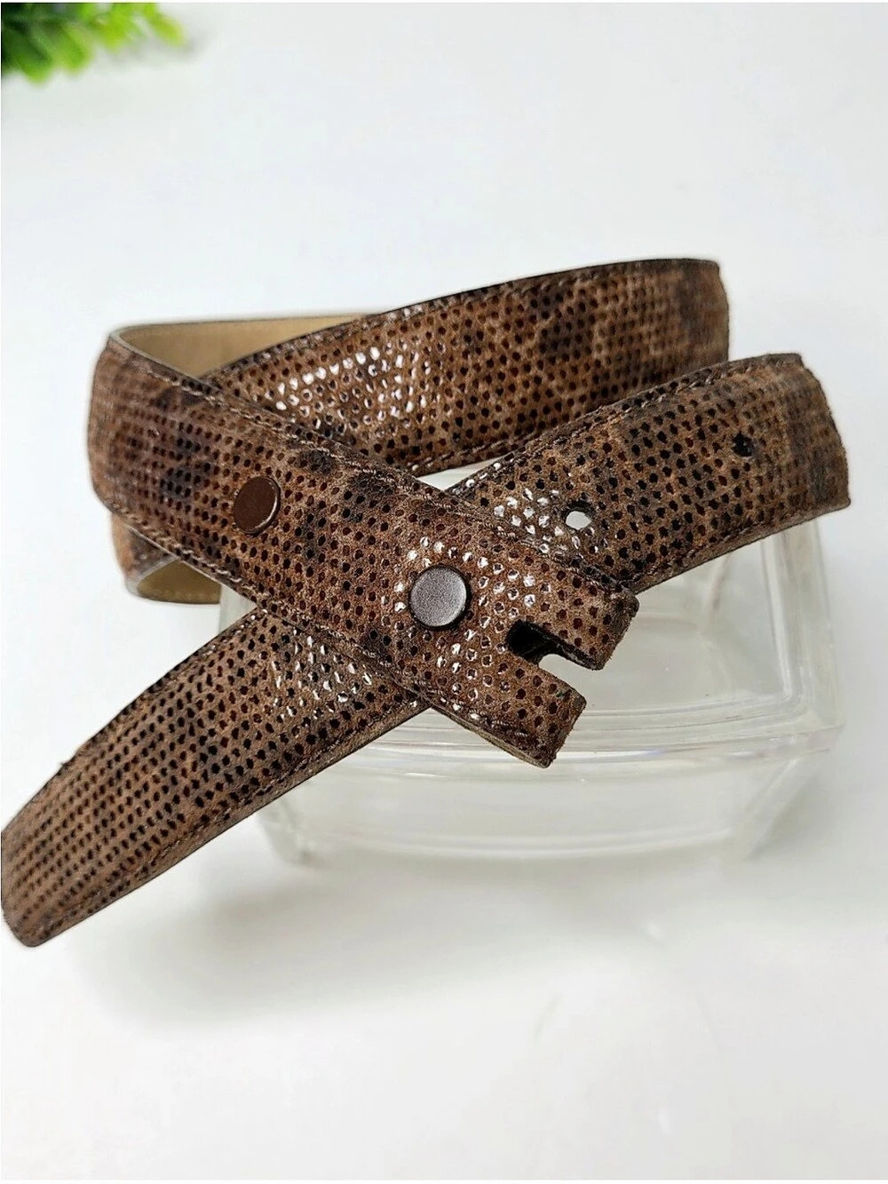 🔹 Judith Jack Brown Snakeskin Belt Size Small